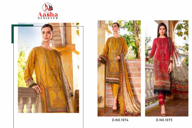 M Prints Vol 12 By Aasha Embroidery Pure Cotton Pakistani Suits Wholesale Price In Surat
